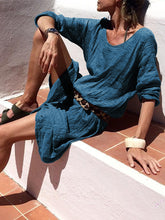 Load image into Gallery viewer, Solid Color Casual Short Sleeve Dress