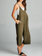Load image into Gallery viewer, Maternity V-neck Strap Midi Jumpsuit