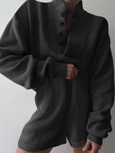 Load image into Gallery viewer, Casual Loose Solid Color Lapel Long Sleeve Jumpsuit