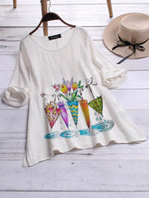 Load image into Gallery viewer, Round Neck Pastoral Shirts & Tops