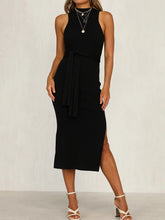 Load image into Gallery viewer, Sexy Solid Color Turtleneck Sleeveless Dress