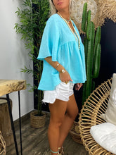 Load image into Gallery viewer, Simple Casual Loose Short Sleeve V Neck Top