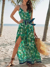 Load image into Gallery viewer, V-neck Plant Print Loose Jumpsuit