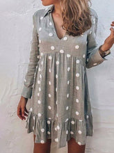Load image into Gallery viewer, Polka Dot Print Ruffle Mini Dress