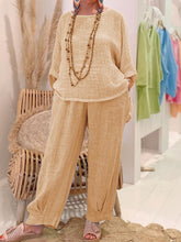 Load image into Gallery viewer, Simple Long Sleeve Top Pocket Trouser Suit for Women