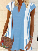 Load image into Gallery viewer, Bohemian Casual Loose V Neck Striped Dress