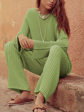 Load image into Gallery viewer, Simple Casual Striped Long-sleeved Top and Pants Suit for Women