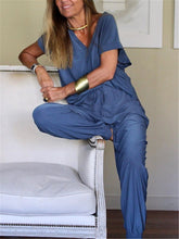 Load image into Gallery viewer, V-neck Short Sleeve Simple Casual Women's Suit