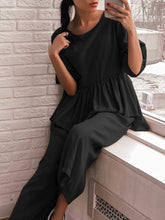 Load image into Gallery viewer, Casual Loose Ruffle Solid Color Two-piece Suit
