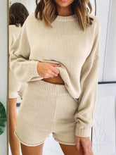 Load image into Gallery viewer, Casual Solid Color Long Sleeve Round Neck Two-piece Suit