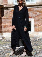 Load image into Gallery viewer, V-Neck Solid Color Loose Long Dress