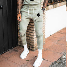 Load image into Gallery viewer, Men'S Spades Green Stripes Casual Two-Piece Suit