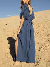 Load image into Gallery viewer, Deep V Neck High Fork Twist Casual Dress