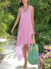 Load image into Gallery viewer, Simple Casual Loose V-Neck Irregular Romantic Dress