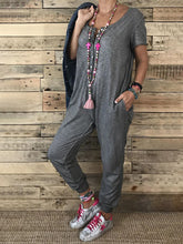 Load image into Gallery viewer, Casual Fashion Round Neck Pocket Jumpsuit