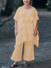 Load image into Gallery viewer, Casual Loose Bat Sleeve Top and Trousers Two-piece Suit