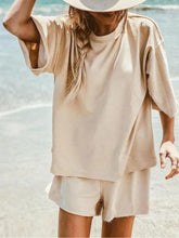 Load image into Gallery viewer, Simple Casual Short Sleeve Top Pants Suit