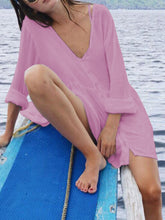 Load image into Gallery viewer, Casual Solid Color V-neck Shirt Dress