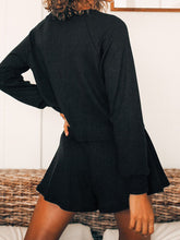 Load image into Gallery viewer, Solid Color Long Sleeve Top Loose Shorts Casual Suit