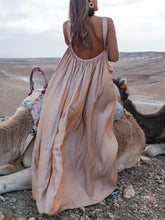 Load image into Gallery viewer, Sexy Backless Folds Sling Maxi Dress