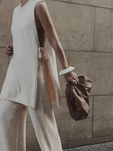 Load image into Gallery viewer, Solid Color Knitted Sleeveless Suit