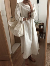 Load image into Gallery viewer, Casual Solid Color Round Neck Loose Dress