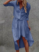 Load image into Gallery viewer, Fashionable Solid Color Button Dress