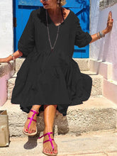 Load image into Gallery viewer, Pure Color V-Neck Casual Dress