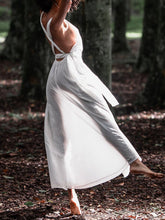 Load image into Gallery viewer, Pure Color High Waist Deep V-neck Sexy Backless Casual Maxi Dress