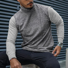 Load image into Gallery viewer, Men's Fashion Casual Plaid Turtleneck Long Sleeve T-Shirt