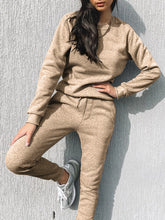 Load image into Gallery viewer, Casual Loose Solid Color Round Neck Two-piece Suit