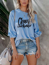 Load image into Gallery viewer, Printed Casual Off-The-Shoulder Long-Sleeved T-Shirt