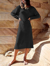 Load image into Gallery viewer, Loose Open Back Long Sleeves Knitted Casual Dress