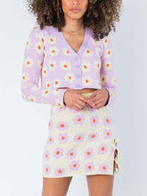 Load image into Gallery viewer, V-neck Floral Print Knit Suit