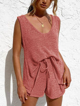 Load image into Gallery viewer, Fashion Solid Color U-neck Vest Two-piece Suit