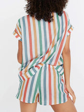 Load image into Gallery viewer, Striped Printed Short Sleeve Two Piece Set