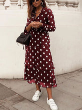 Load image into Gallery viewer, Fashion Polka Dot Printed Long Sleeve Casual Shirt Dress