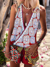Load image into Gallery viewer, V-Neck Sleeveless Bohemian Print Dress