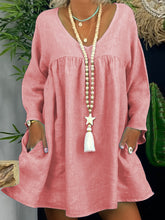 Load image into Gallery viewer, Simple Casual Loose V-Neck Mini Dress