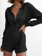 Load image into Gallery viewer, Casual Solid Color Lapel Long Sleeve Jumpsuit