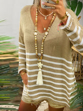 Load image into Gallery viewer, Knit Striped V-Neck Loose Suit
