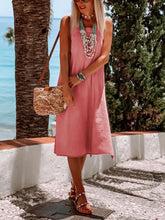 Load image into Gallery viewer, Pure Color Sleeveless Casual Dress