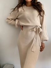 Load image into Gallery viewer, Round Neck Knitted Tight Fit Dress