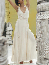 Load image into Gallery viewer, V-neck Solid Color Split Casual Maxi Dress