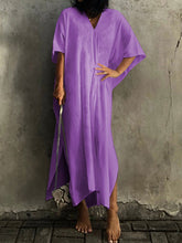 Load image into Gallery viewer, Solid Color V-Neck Dress