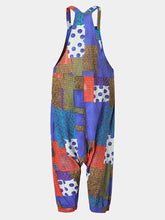 Load image into Gallery viewer, Vintage Printed Sleeveless Loose Overalls Jumpsuit