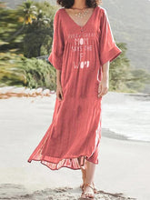 Load image into Gallery viewer, Printed V-Neck Dress