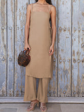 Load image into Gallery viewer, Casual Sling Sleeveless Solid Color Strap Two-Piece Suit