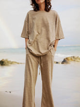 Load image into Gallery viewer, Simple Casual Round Neck Top Pants Suit