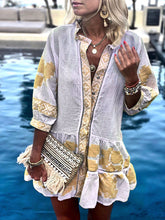 Load image into Gallery viewer, Fashion V-neck Loose Ruffled Casual Dress